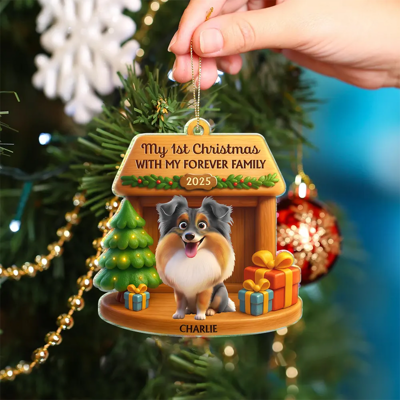 My First Christmas With My Forever Family - Personalized Custom Shaped Acrylic Ornament