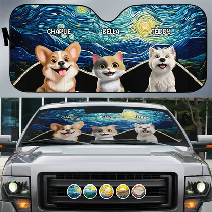 My Fluffy Heroes Are Watching Over - Personalized Auto Sunshade