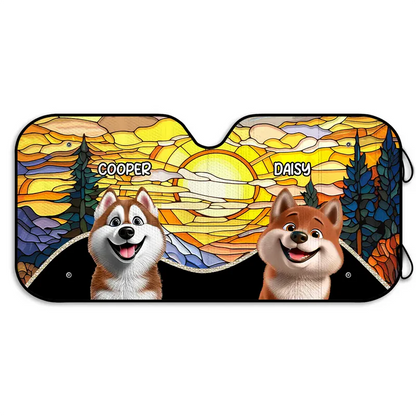 My Fluffy Heroes Are Watching Over - Personalized Auto Sunshade