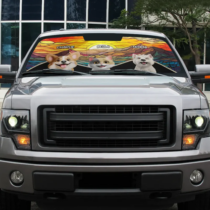 My Fluffy Heroes Are Watching Over - Personalized Auto Sunshade