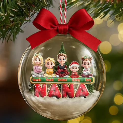 My Grandkids Our Kids - Personalized 3D Acrylic Ball Ornament