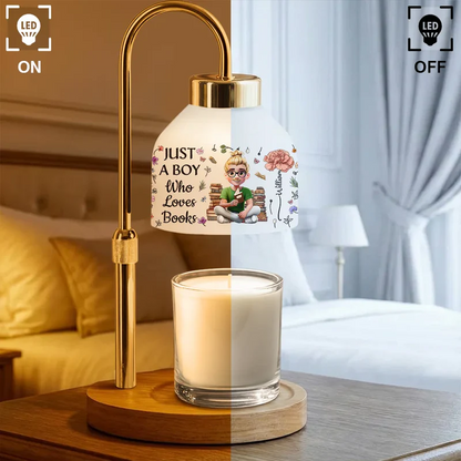 My Reading Pillow Reading Girl With Birth Month Flower - Personalized Candle Warmer Lamp