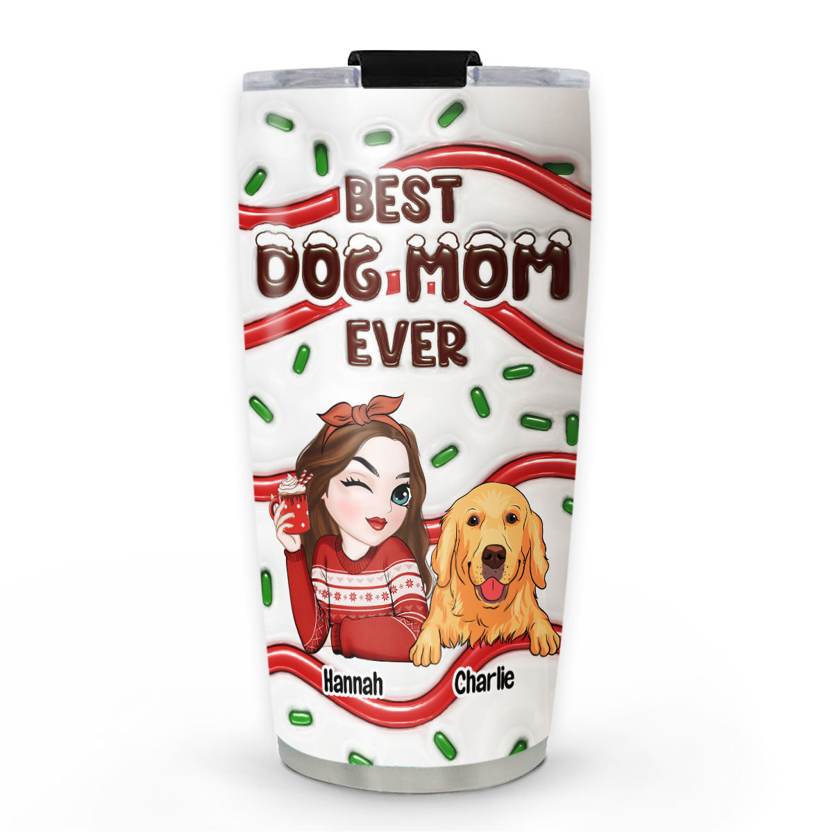 Best Dog Mom Cake - Personalized Custom 3D Inflated Effect Tumbler