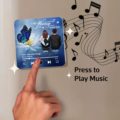 Butterfly I'm Not A Widow I'm A Wife To A Husband With Wings Memorial Personalized Music Fridge Magnet