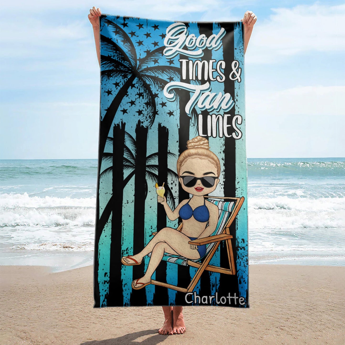 Salty Lil' Beach - Birthday, Summer Gift For Him, Her, Yourself, Girlfriend, Boyfriend, BFF Best Friends, Traveling Lovers - Personalized Custom Beach Towel