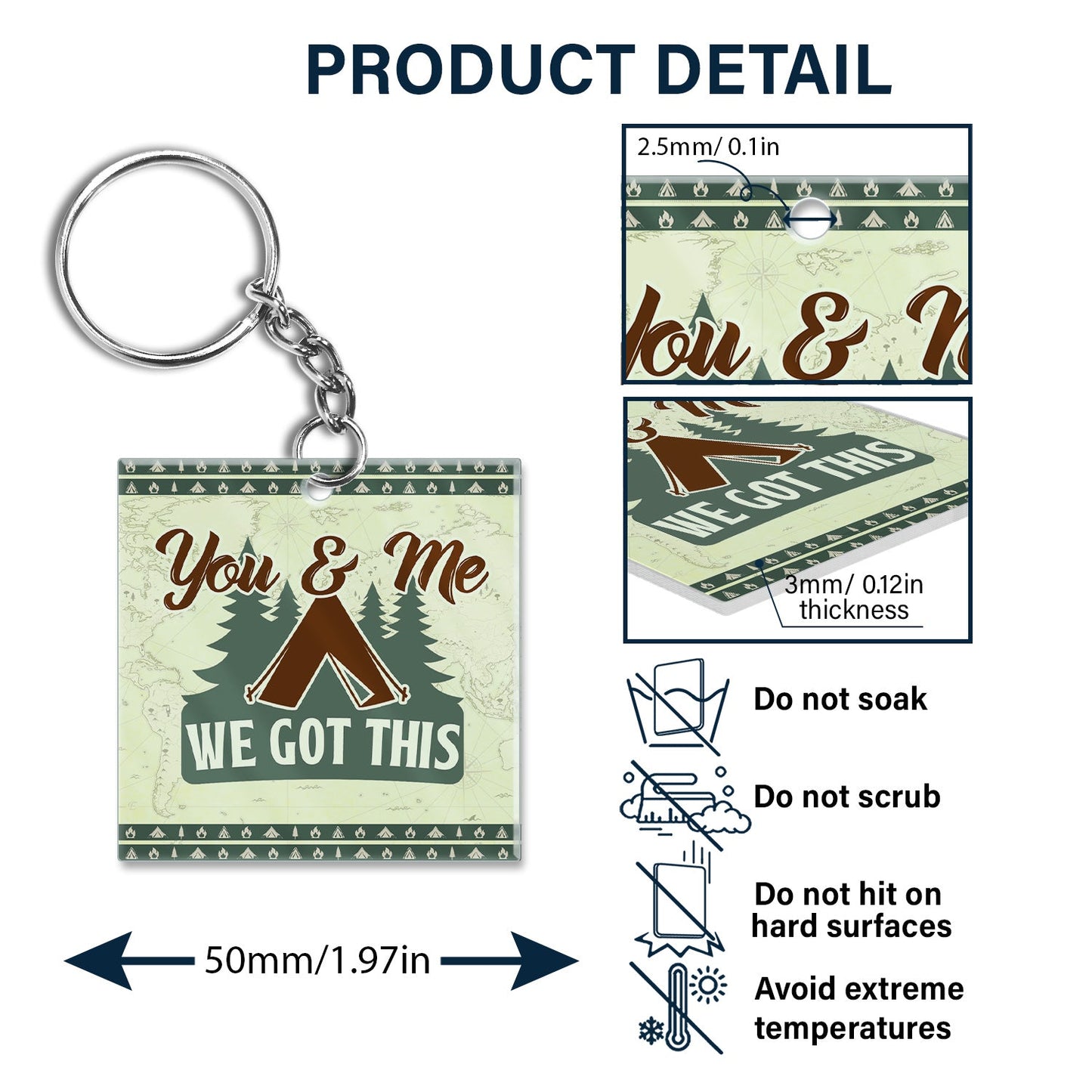 Happy Campers Adventure Awaits - Gift For Camping Couples, Wife, Husband - Personalized Custom Acrylic Keychain
