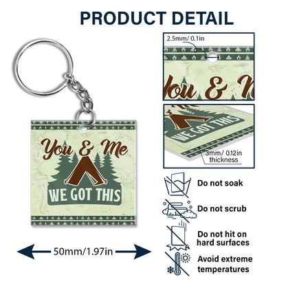 Happy Campers Adventure Awaits - Gift For Camping Couples, Wife, Husband - Personalized Custom Acrylic Keychain