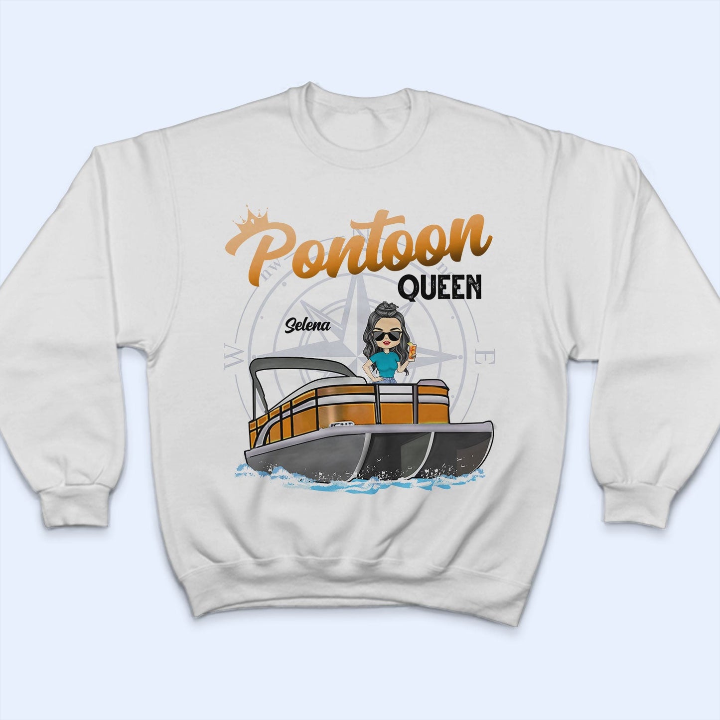 Boating Pontoon Queen - Birthday, Traveling, Cruising Gift For Pontooning Lovers, Beach Lovers, Travelers - Personalized Custom T Shirt