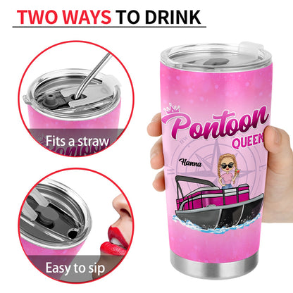Never Dreamed I'd Grow Up To Be A Super Sexy Pontoon Queen - Gift For Lake Lovers, Pontooning Lovers, Travelers, Women - Personalized Custom Tumbler