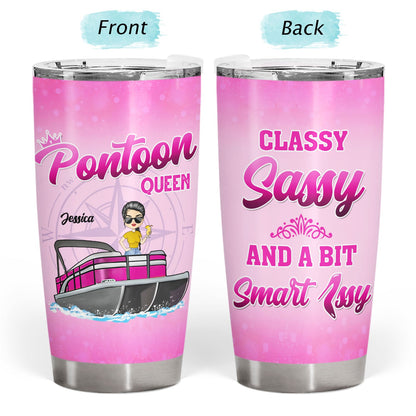 Never Dreamed I'd Grow Up To Be A Super Sexy Pontoon Queen - Gift For Lake Lovers, Pontooning Lovers, Travelers, Women - Personalized Custom Tumbler