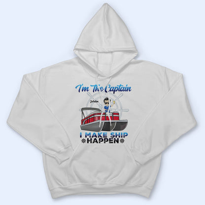 Pontoon I'm The Captain I'm The First Mate - Gift For Couples, Husband, Wife, Pontooning Lovers, Lake Lovers, Travelers - Personalized Custom T Shirt