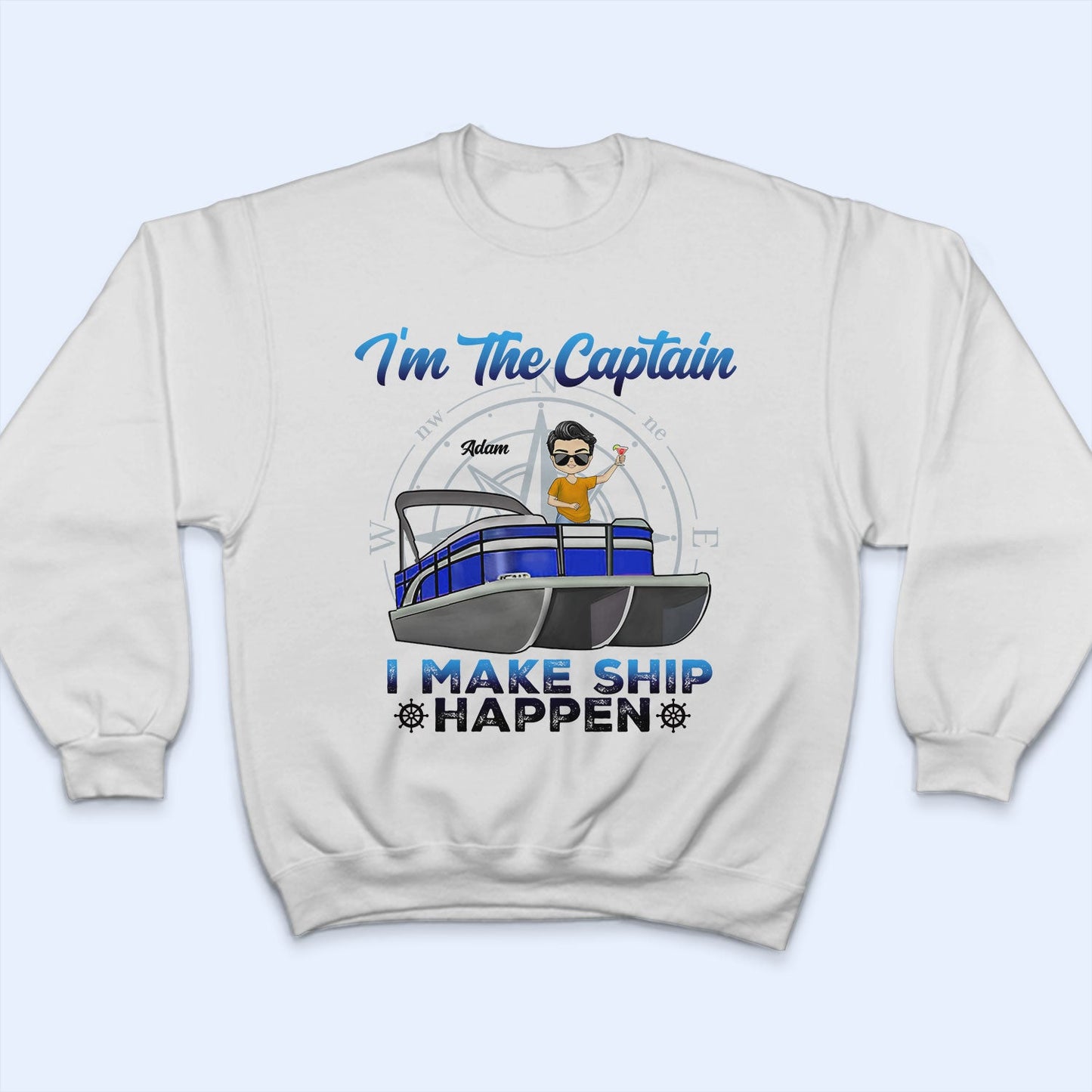 Pontoon I'm The Captain I'm The First Mate - Gift For Couples, Husband, Wife, Pontooning Lovers, Lake Lovers, Travelers - Personalized Custom T Shirt