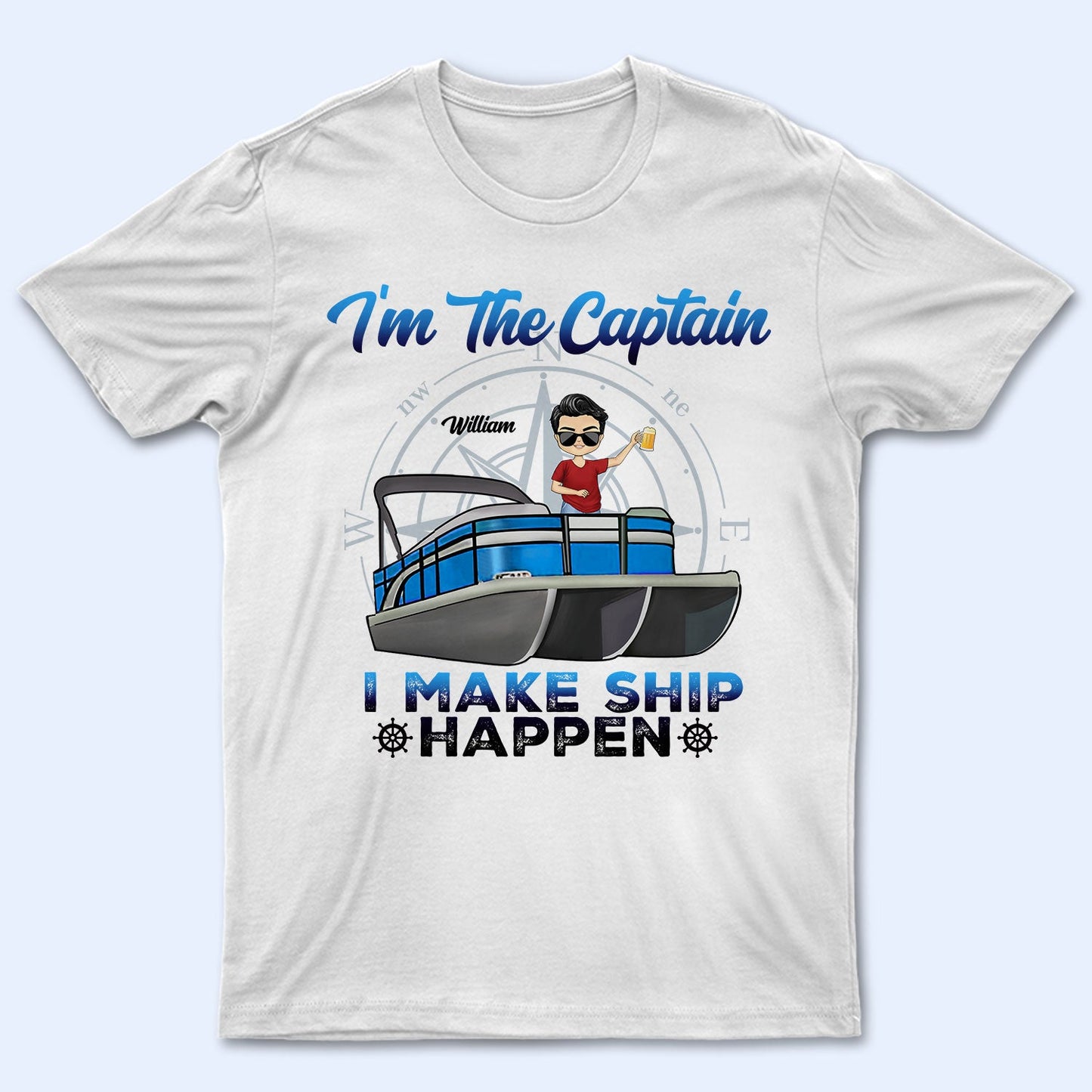 Pontoon I'm The Captain I'm The First Mate - Gift For Couples, Husband, Wife, Pontooning Lovers, Lake Lovers, Travelers - Personalized Custom T Shirt