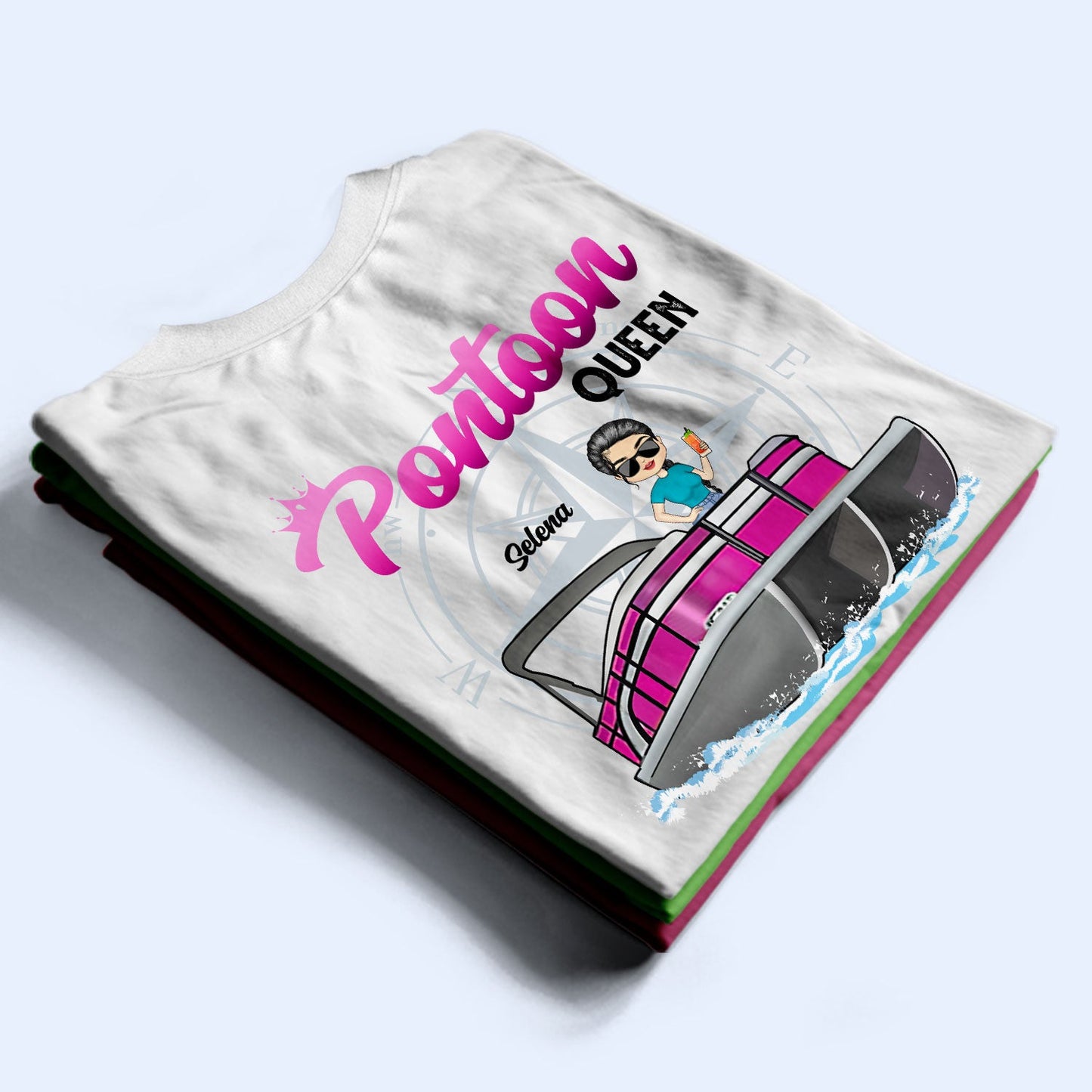 Boating Pontoon Queen - Birthday Gift For Women, Pontooning Lovers, Lake Lovers, Travelers - Personalized Custom T Shirt