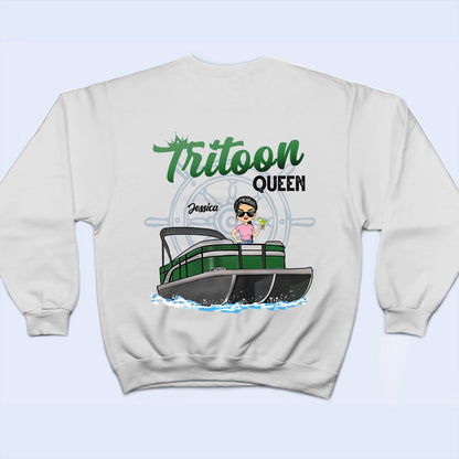 Boating Pontoon Queen - Birthday Gift For Women, Pontooning Lovers, Lake Lovers, Travelers - Personalized Custom T Shirt