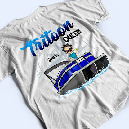 Boating Pontoon Queen - Birthday Gift For Women, Pontooning Lovers, Lake Lovers, Travelers - Personalized Custom T Shirt