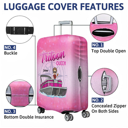 Never Dreamed I'd Grow Up To Be A Super Sexy Pontoon Queen - Traveling, Cruising Gift For Pontooning Lovers, Lake Lovers, Travelers, Women - Personalized Custom Luggage Cover