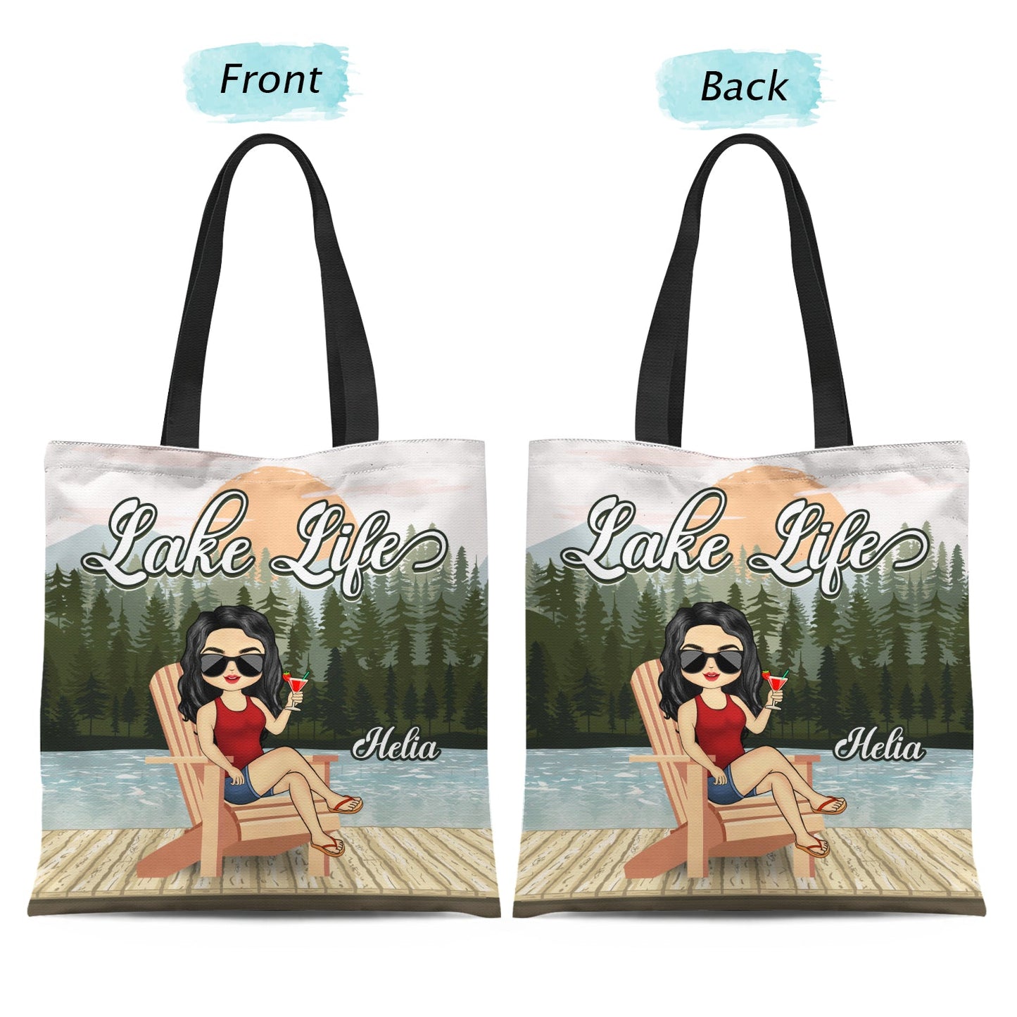 Lake Life Lake Girl Lake Guy - Gift For Lake Lovers - Personalized Zippered Canvas Bag