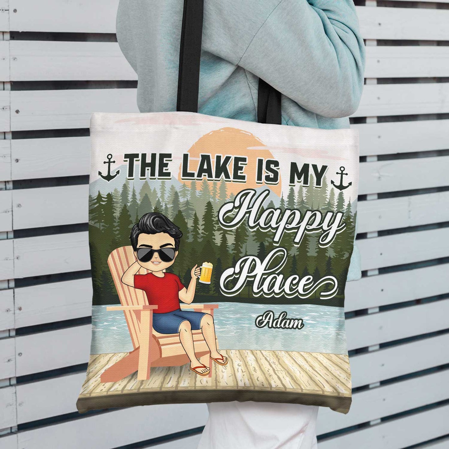 Lake Life Lake Girl Lake Guy - Gift For Lake Lovers - Personalized Zippered Canvas Bag