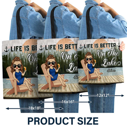 Lake Life Lake Girl Lake Guy - Gift For Lake Lovers - Personalized Zippered Canvas Bag