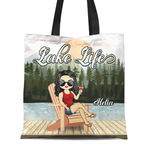 Lake Life Lake Girl Lake Guy - Gift For Lake Lovers - Personalized Zippered Canvas Bag