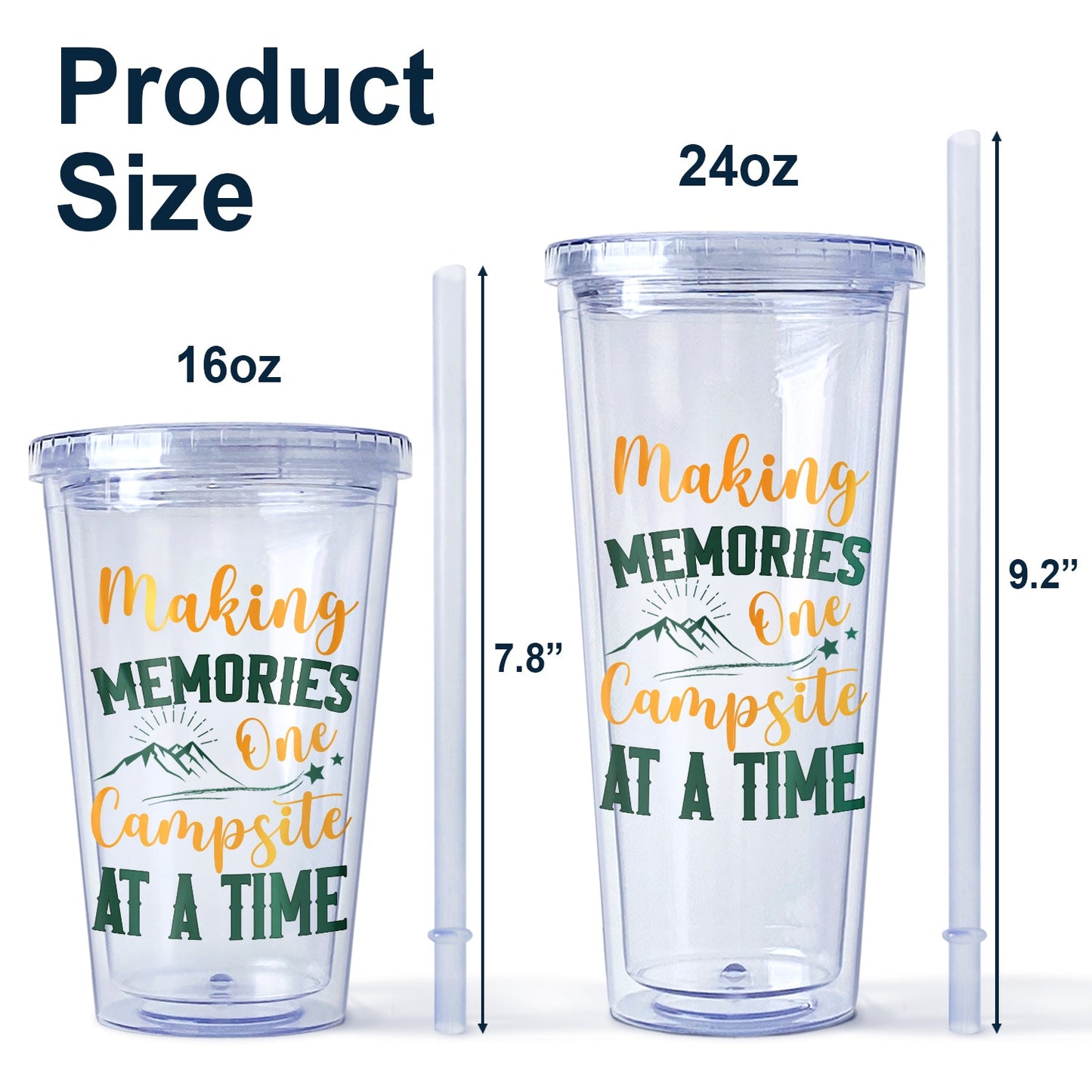 Husband And Wife Camping Partners For Life - Gift For Couples, Husband, Wife, Campers - Personalized Acrylic Insulated Tumbler With Straw