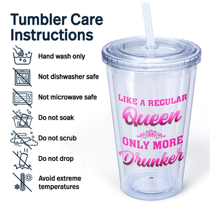 Never Dreamed I'd Grow Up To Be A Super Sexy Pontoon Queen - Gift For Lake Lovers, Pontooning Lovers, Travelers, Women - Personalized Acrylic Insulated Tumbler With Straw