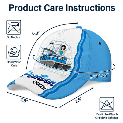 Boating Pontoon Queen Tritoon Queen - Gift For Pontooning Lovers, Lake Lovers, Travelers - Personalized Classic Cap
