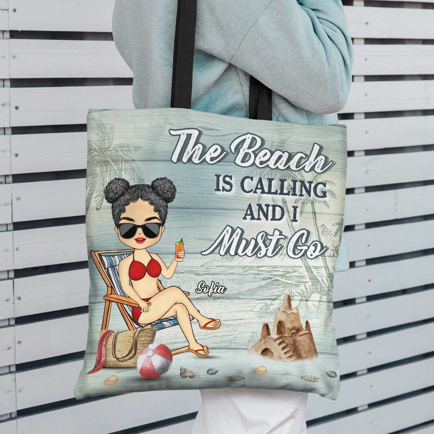 Just A Girl Who Loves Beaches - Gift For Women, Beach Lovers - Personalized Zippered Canvas Bag