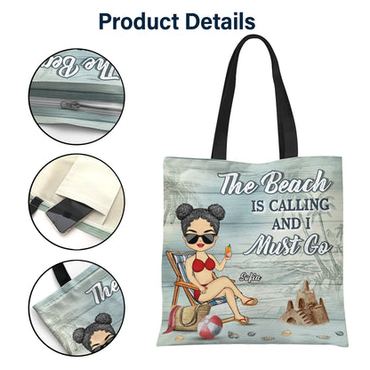 Just A Girl Who Loves Beaches - Gift For Women, Beach Lovers - Personalized Zippered Canvas Bag