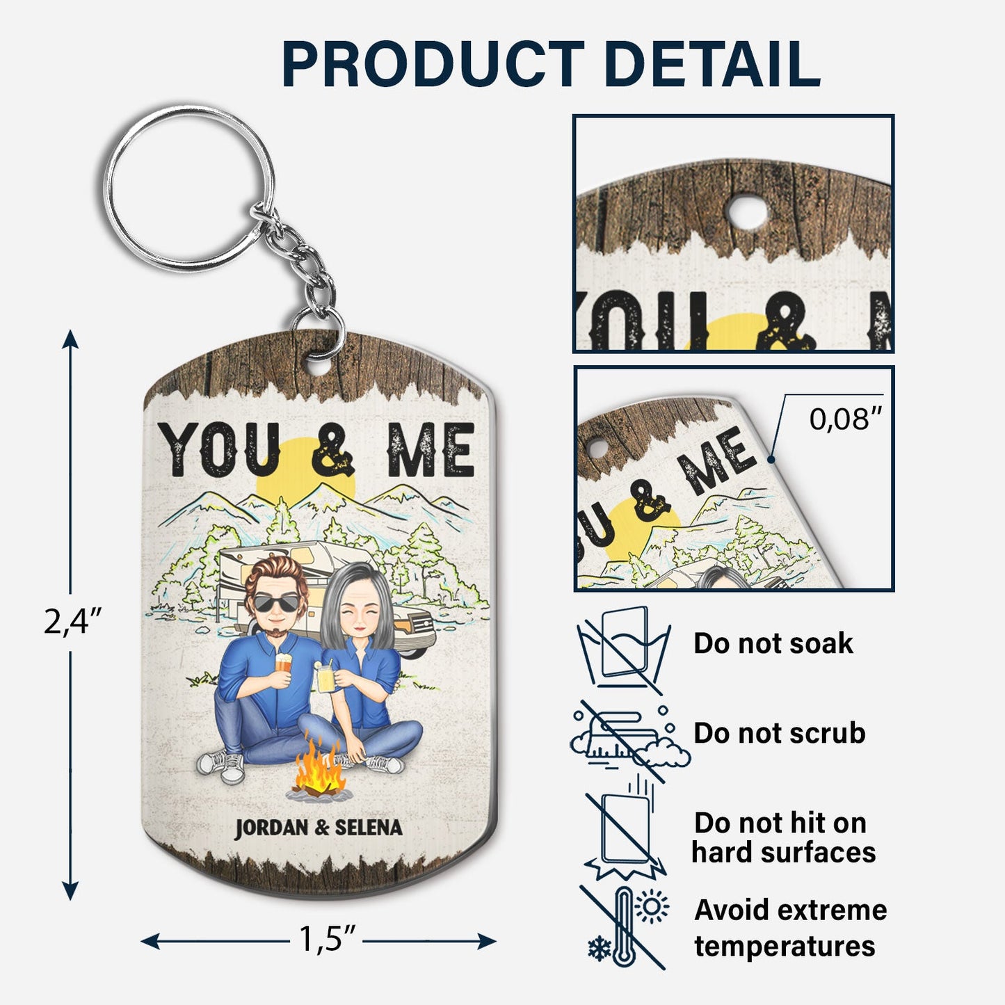 Couple You & Me And The Dogs - Gift For Camping Couples, Husband, Wife, Dog Lovers - Personalized Aluminum Keychain