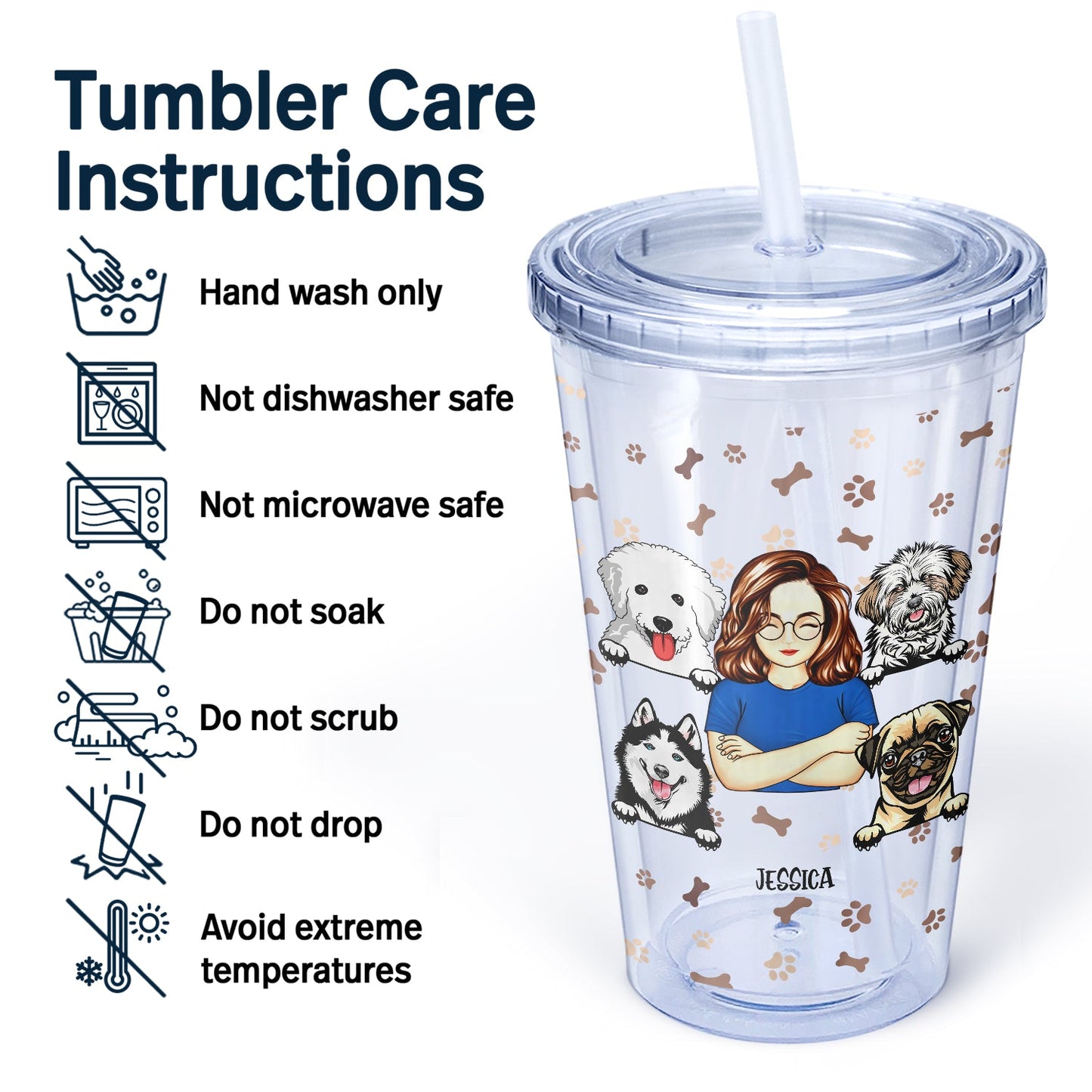 Best Dog Mom Ever - Gift For Dog Lovers - Personalized Acrylic Insulated Tumbler With Straw