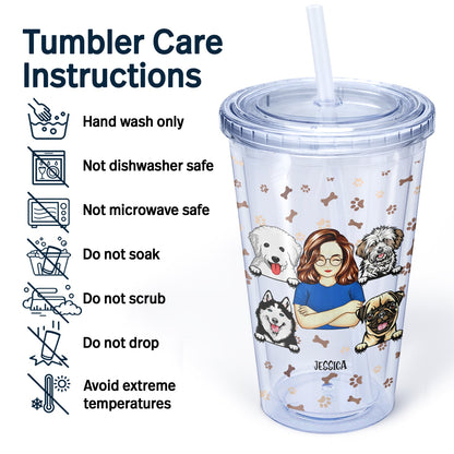 Best Dog Mom Ever - Gift For Dog Lovers - Personalized Acrylic Insulated Tumbler With Straw