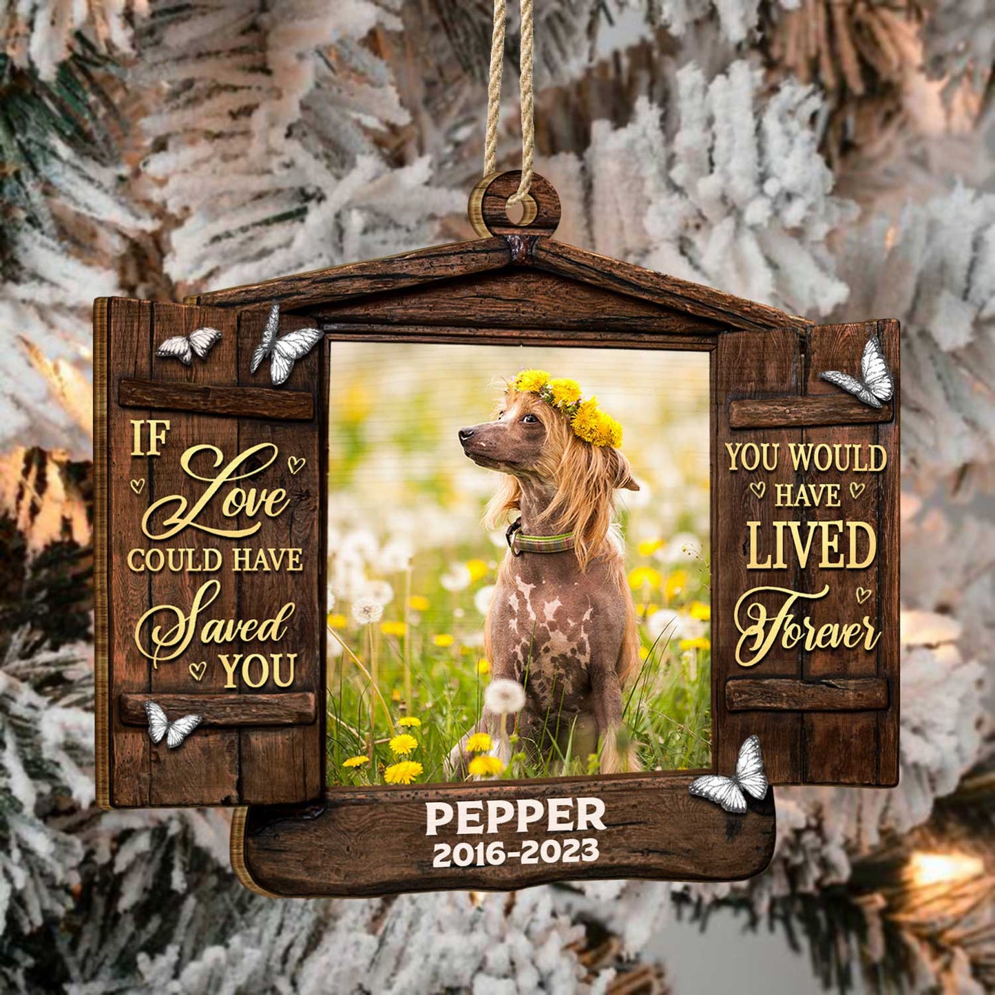 Custom Photo Dog Cat You Would Have Lived Forever - Pet Memorial Gift, Christmas Gift - Personalized Custom Shaped Wooden Ornament