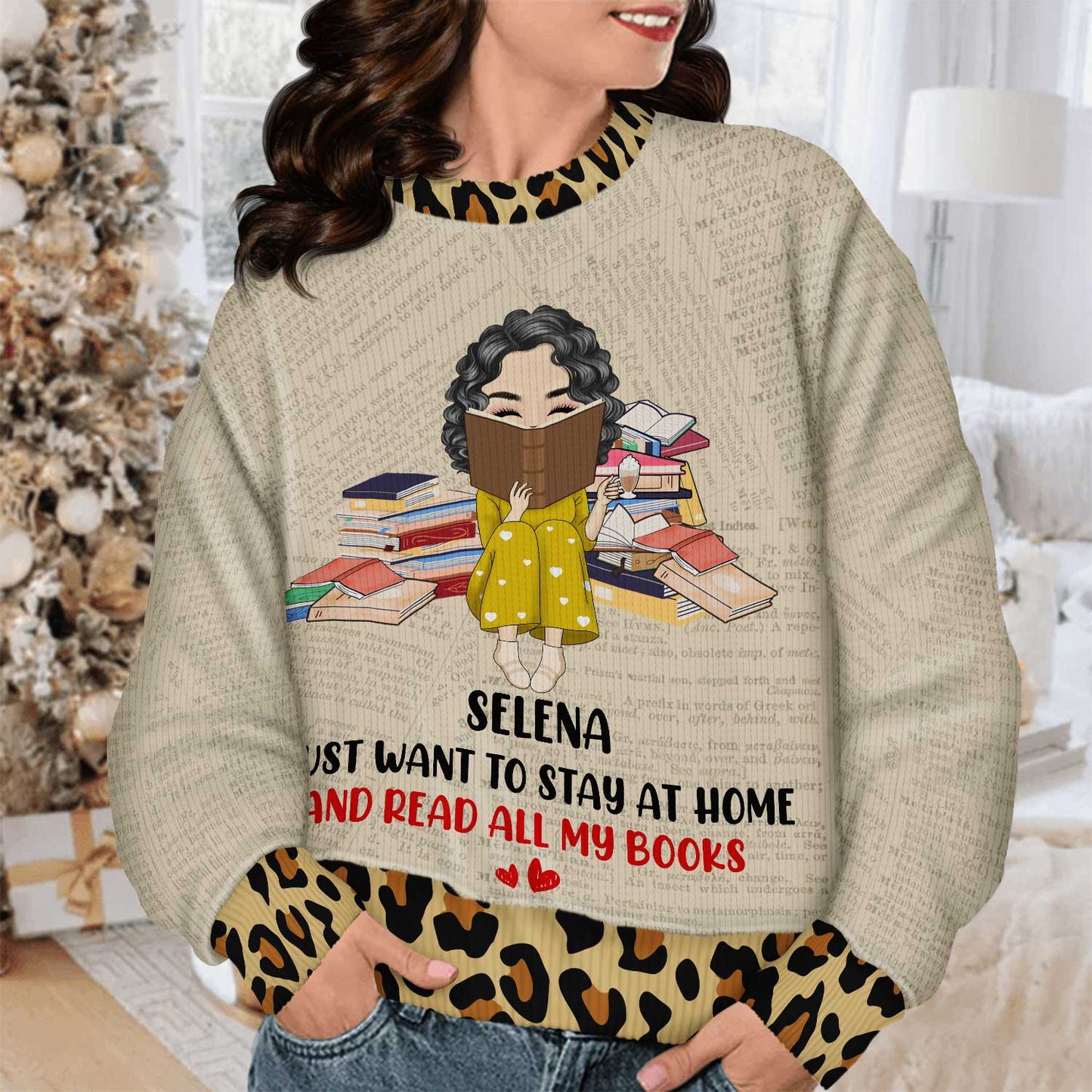 Official Reading Shirt Chibi Girl - Gift For Book Lovers - Personalized Unisex Ugly Sweater