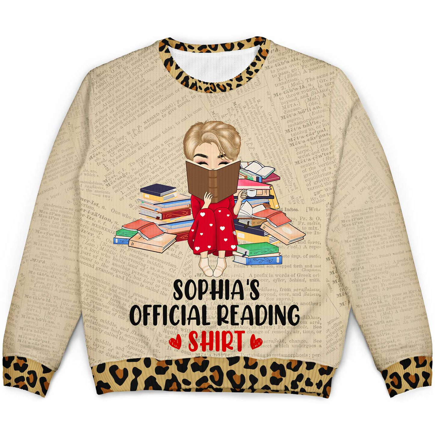 Official Reading Shirt Chibi Girl - Gift For Book Lovers - Personalized Unisex Ugly Sweater