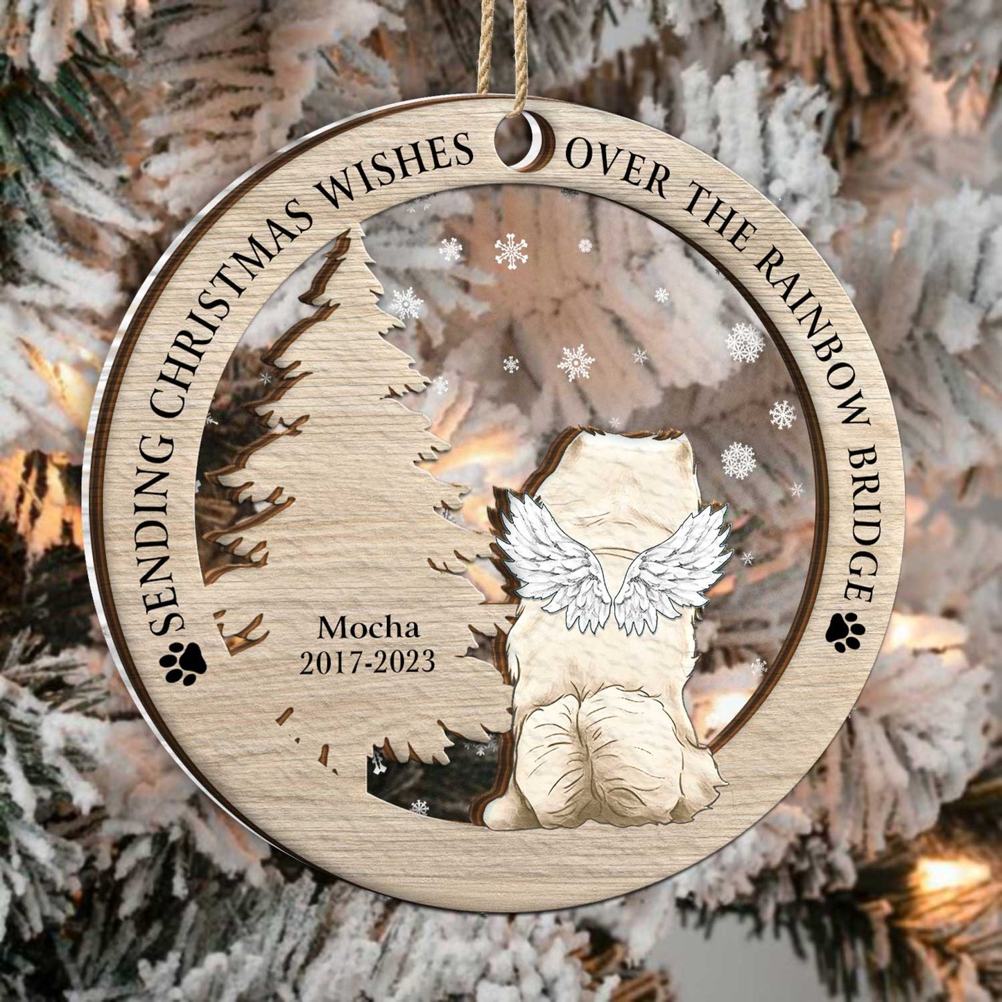 Memorial Dog Cat - Christmas Keepsake Gift For Pet Lovers - Personalized 2-Layered Mix Ornament