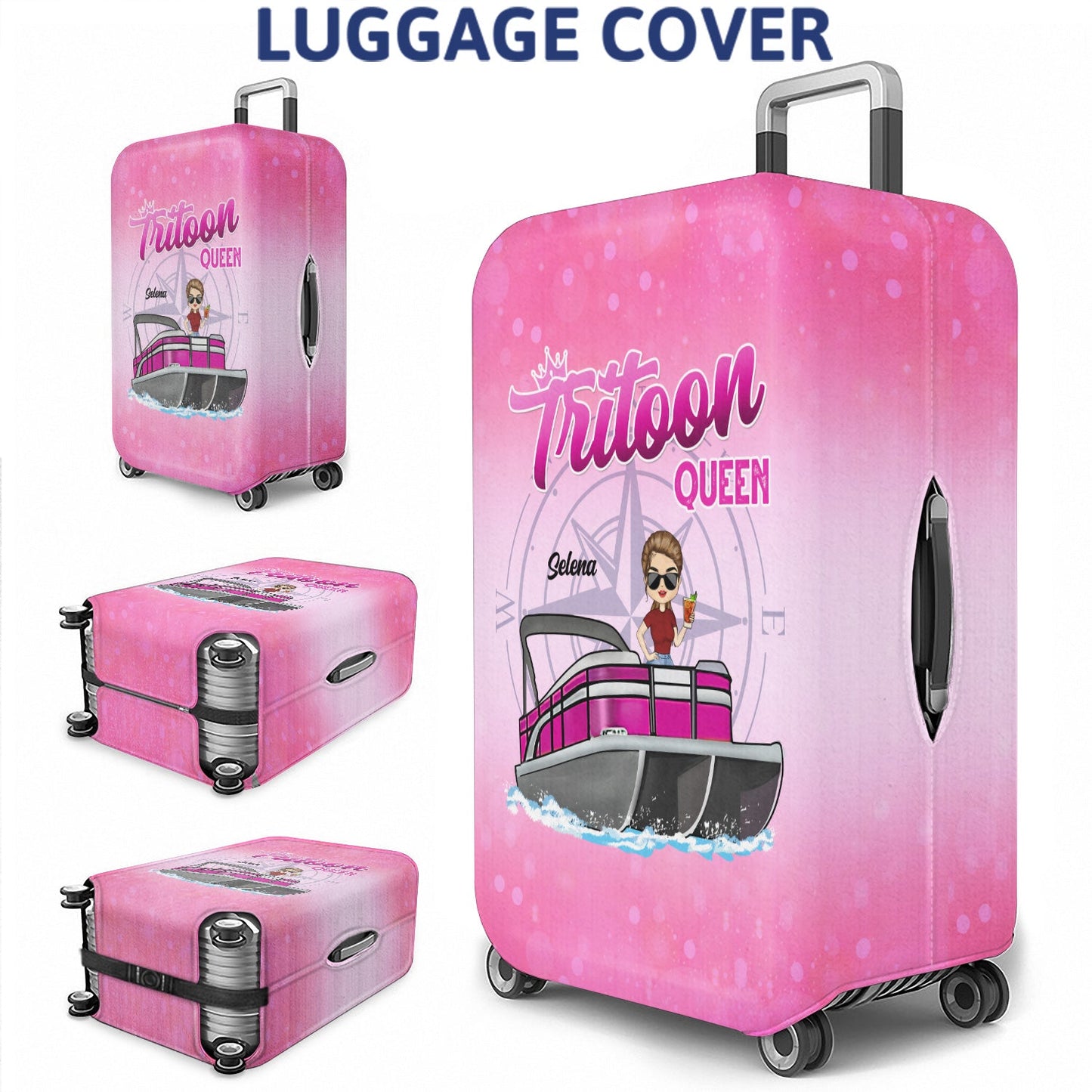 Never Dreamed I'd Grow Up To Be A Super Sexy Pontoon Queen - Traveling, Cruising Gift For Pontooning Lovers, Lake Lovers, Travelers, Women - Personalized Custom Luggage Cover