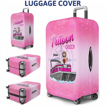 Never Dreamed I'd Grow Up To Be A Super Sexy Pontoon Queen - Traveling, Cruising Gift For Pontooning Lovers, Lake Lovers, Travelers, Women - Personalized Custom Luggage Cover