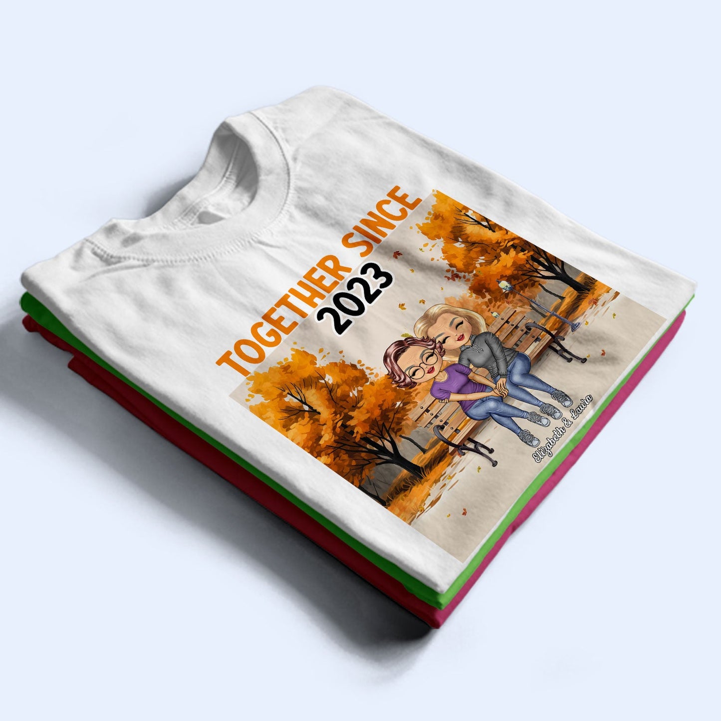 Together Since Couple Anniversary - Gift For Spouse, Lover, Wife, Husband, Girlfriend, Boyfriend, Couples - Personalized T Shirt