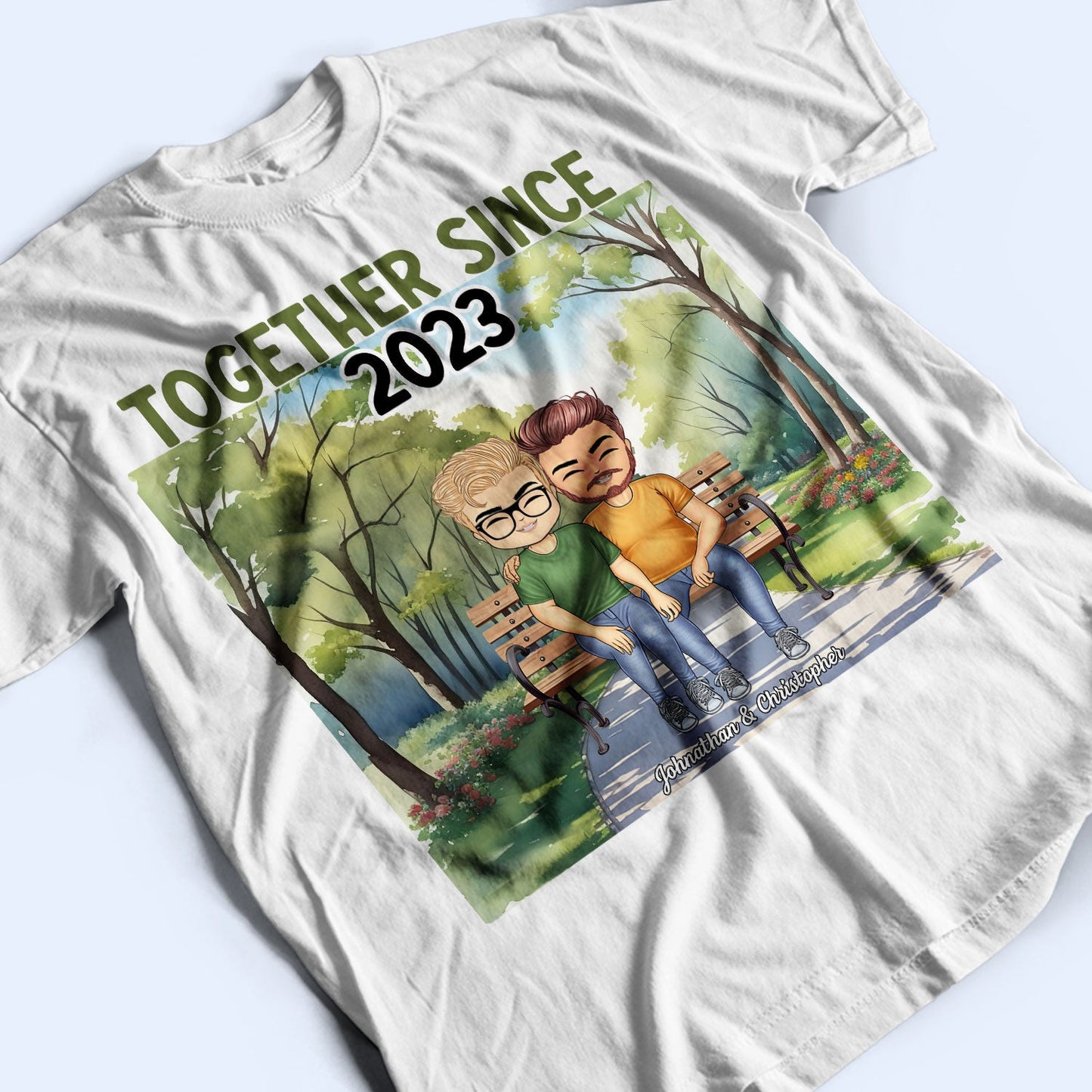 Together Since Couple Anniversary - Gift For Spouse, Lover, Wife, Husband, Girlfriend, Boyfriend, Couples - Personalized T Shirt