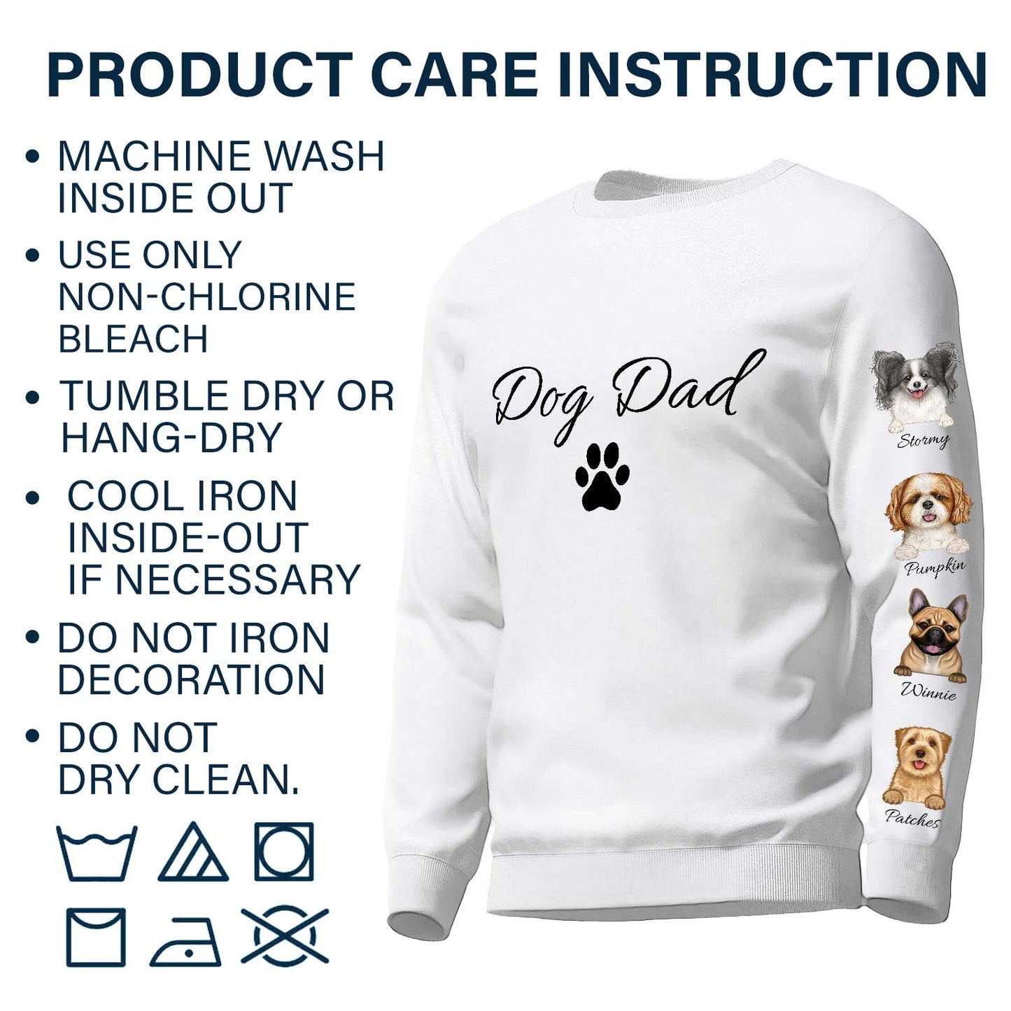 Dog Mom Dog Dad - Gift For Dog Lovers - Personalized Sweatshirt With Sleeve Imprint