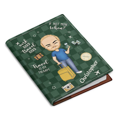 Travel Is My Therapy - Gift For Travellers, Travelling Lovers, Him, Her - Personalized Passport Cover, Passport Holder