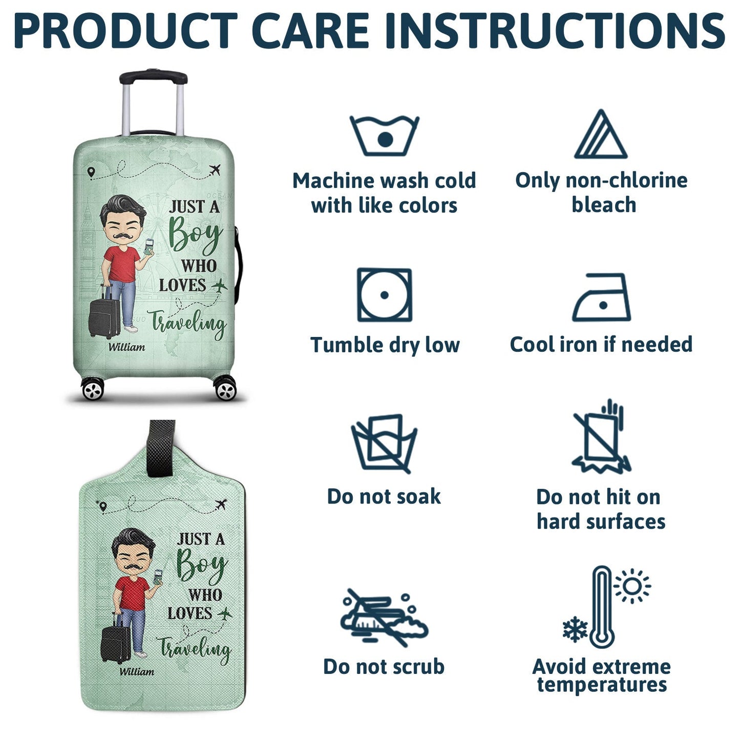 Just A Girl Boy Who Loves Traveling - Gift For Traveling Lovers - Personalized Combo Luggage Cover And Luggage Tag