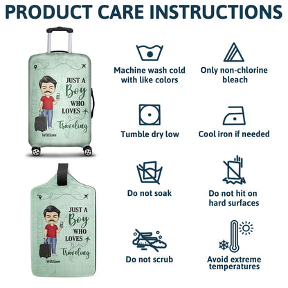 Just A Girl Boy Who Loves Traveling - Gift For Traveling Lovers - Personalized Combo Luggage Cover And Luggage Tag