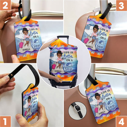 Just A Girl Boy Who Loves Cruising - Gift For Traveling Lovers - Personalized Combo Luggage Cover And Luggage Tag