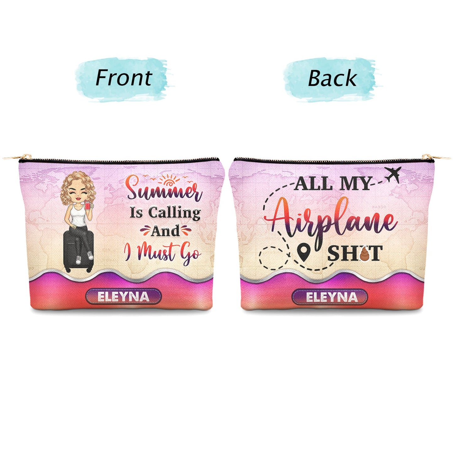 Just A Girl Who Loves Traveling - Gift For Her, Travel Lovers, Vacation Lovers - Personalized Cosmetic Bag