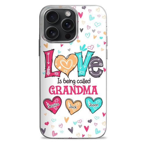 Lovely Hearts Grandma Mom Kids - Birthday, Loving Gift For Mother, Grandmother - Personalized Clear Phone Case