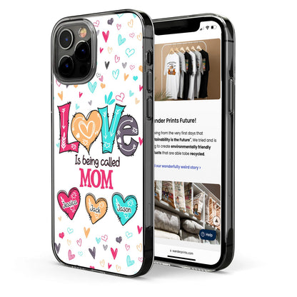 Lovely Hearts Grandma Mom Kids - Birthday, Loving Gift For Mother, Grandmother - Personalized Clear Phone Case