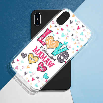 Lovely Hearts Grandma Mom Kids - Birthday, Loving Gift For Mother, Grandmother - Personalized Clear Phone Case